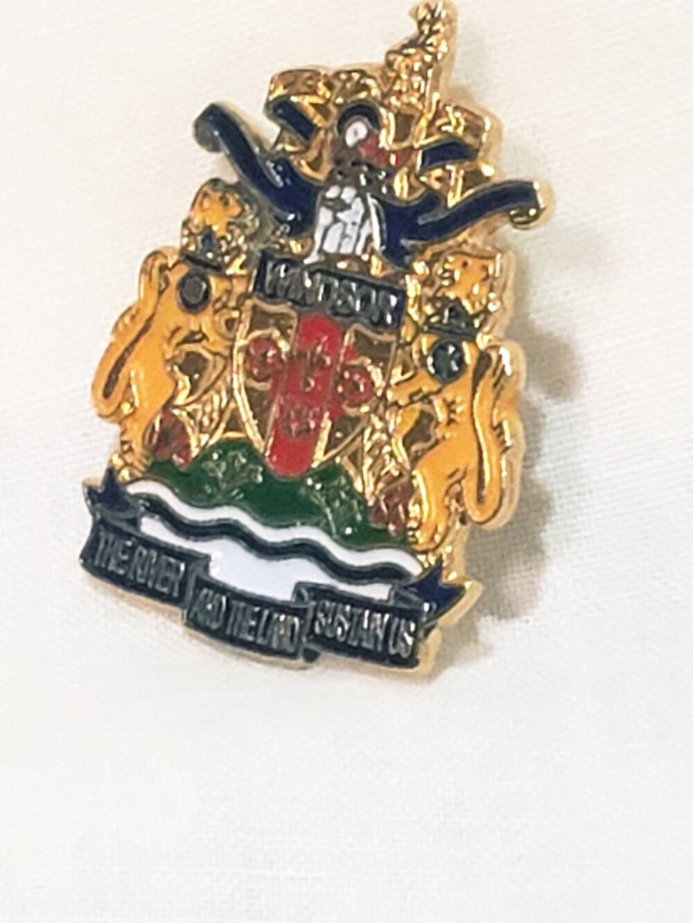 Coat of Arms Windsor Ontario 1" Lapel Pin the River and the Land Sustain Us